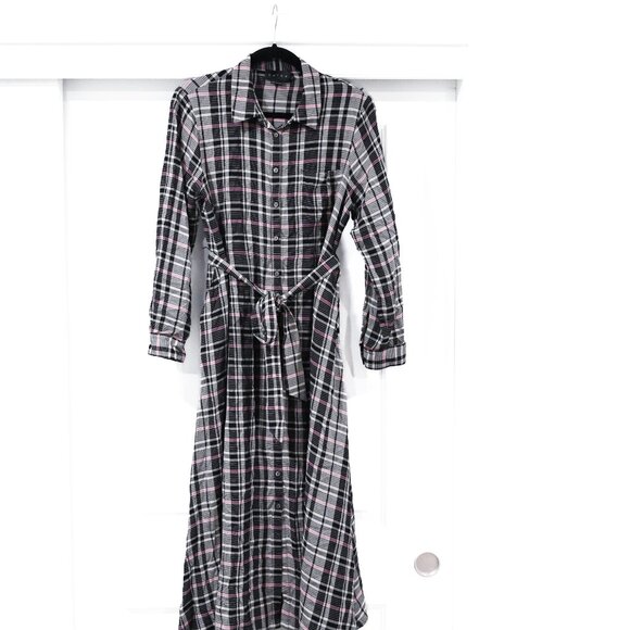 HATCH Small Alyssa Plaid Button Front Shirt Dress Midi Maternity - Picture 12 of 12